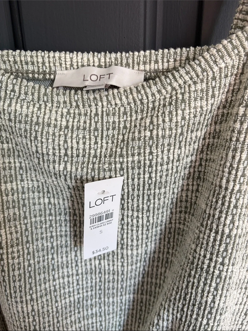 LOFT Cream Textured Knit Tank